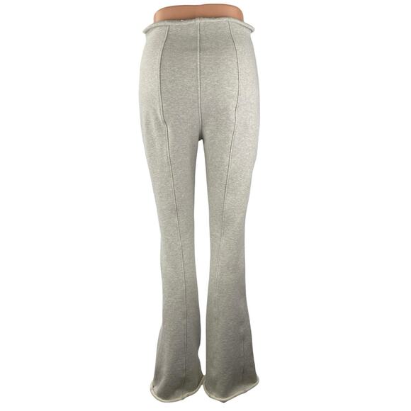 Alexander Wang Women's Gray High Rise Flare Bootcut Bell Bottom Trousers Pants M - Picture 3 of 4
